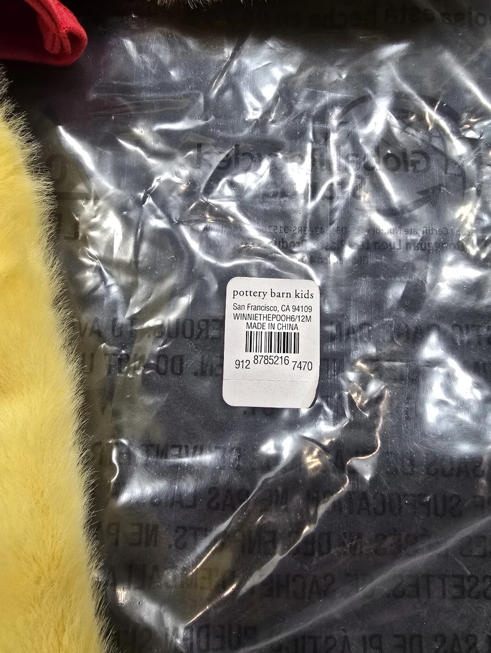 Pottery Barn Winnie the Pooh Infant Costume Romper with Red Top.  New With Tags - Picture 3 of 6